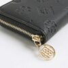Black Embossed Monogram Zip Around Purse