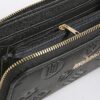 Black Embossed Monogram Zip Around Purse