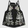 Black Embroidered Tank Top