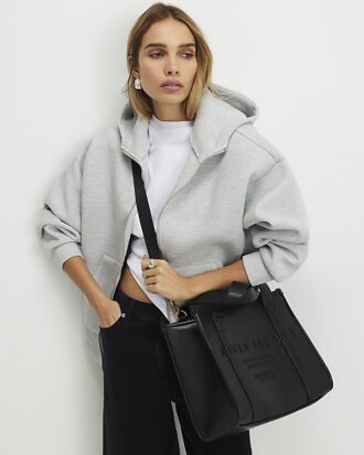 Black Embroidered Tote bag