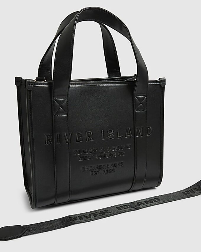 Black Embroidered Tote bag