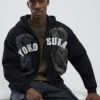 Black Embroidered Yokosuka Snake Hoodie
