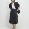 Black Faux Leather Full Circle Midi Skirt
