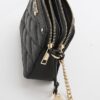 Black Faux Leather Quilted Cross Body Bag