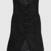 Black Faux Suede Sleeveless Waistcoat