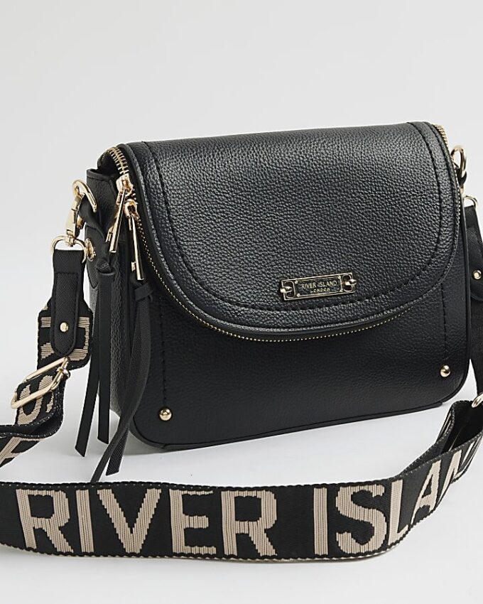 Black Flap Over Cross body bag