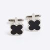 Black Flower Inlay Cufflinks