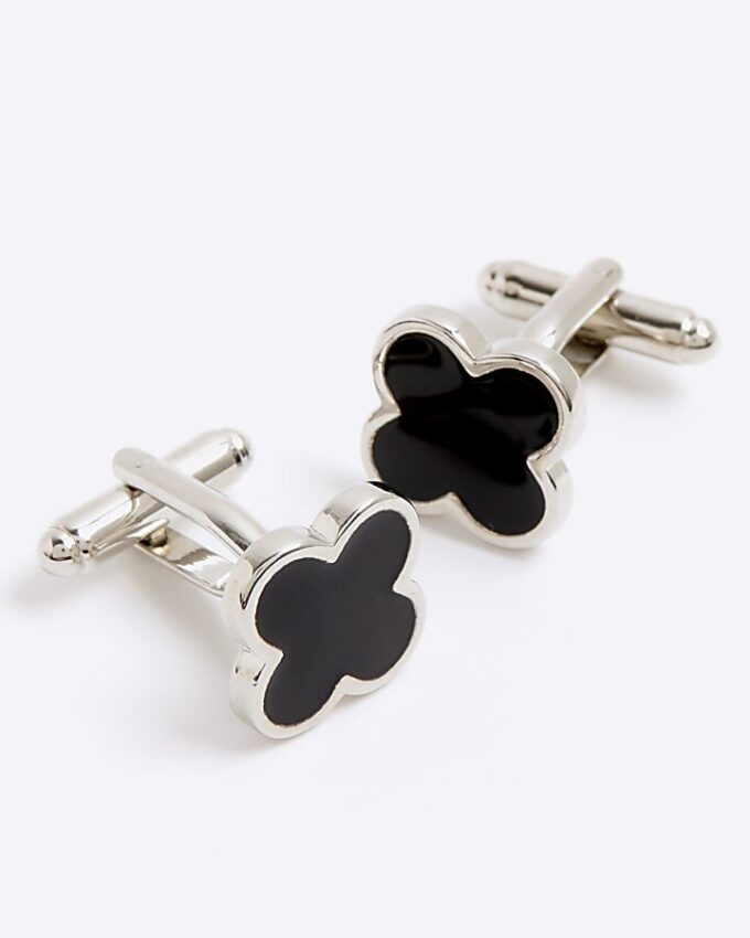 Black Flower Inlay Cufflinks