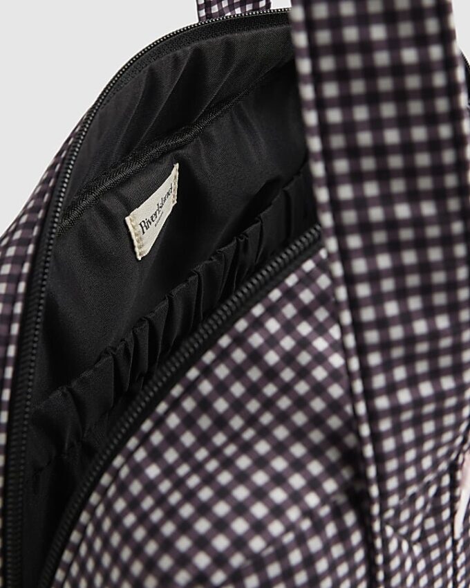 Black Gingham Bow Holdall Bag