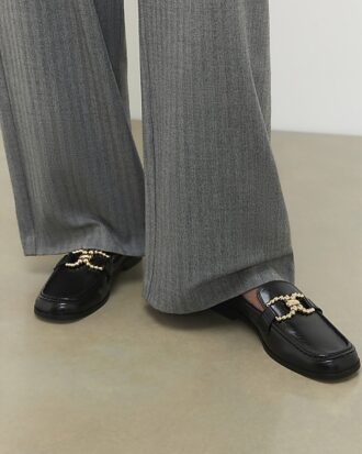 Black Gold Trim Loafers