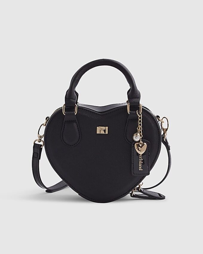 Black Heart Cross Body Bag