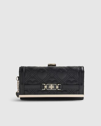 Black Heart Quilted Purse