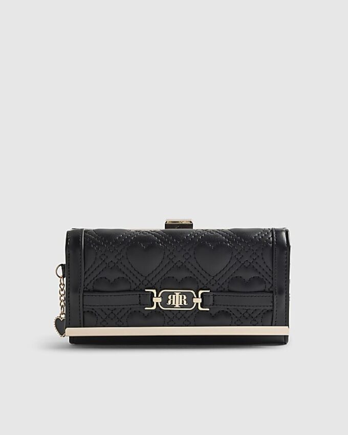 Black Heart Quilted Purse