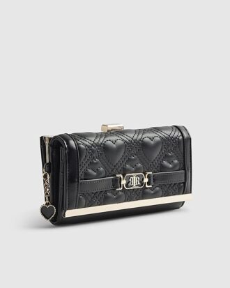 Black Heart Quilted Purse