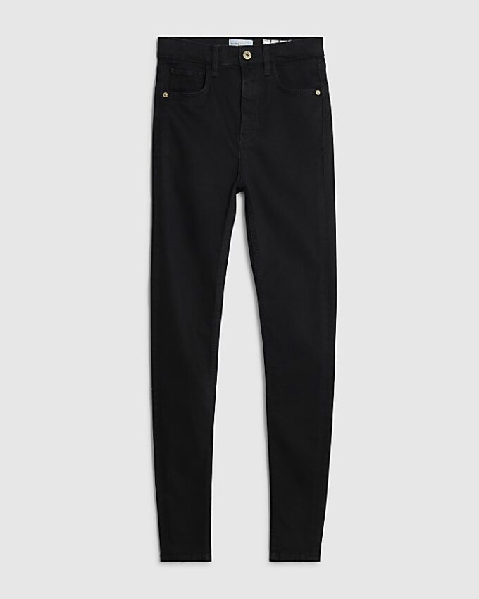 Black High Waisted Sculpt Black Skinny Jeans