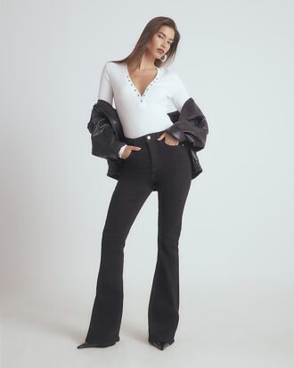 Black High Waisted Sculpt Flare Jeans
