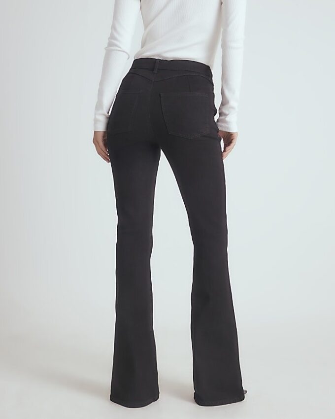 Black High Waisted Sculpt Flare Jeans