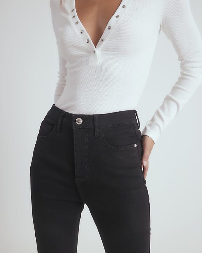Black High Waisted Sculpt Flare Jeans