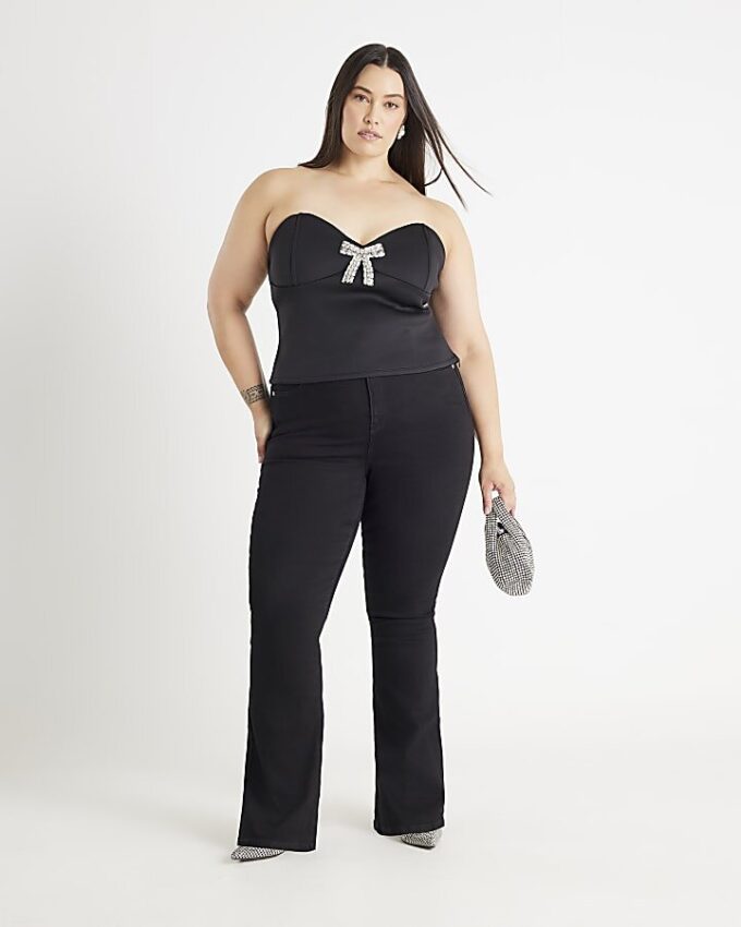 Black High Waisted Sculpt Flare Jeans