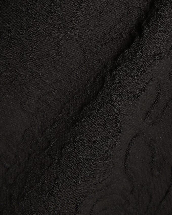 Black Jacquard Short Sleeve Boxy T-shirt