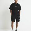 Black Japanese print T-Shirt and Shorts Set