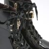 Black Lace Up Buckled Chunky Boots