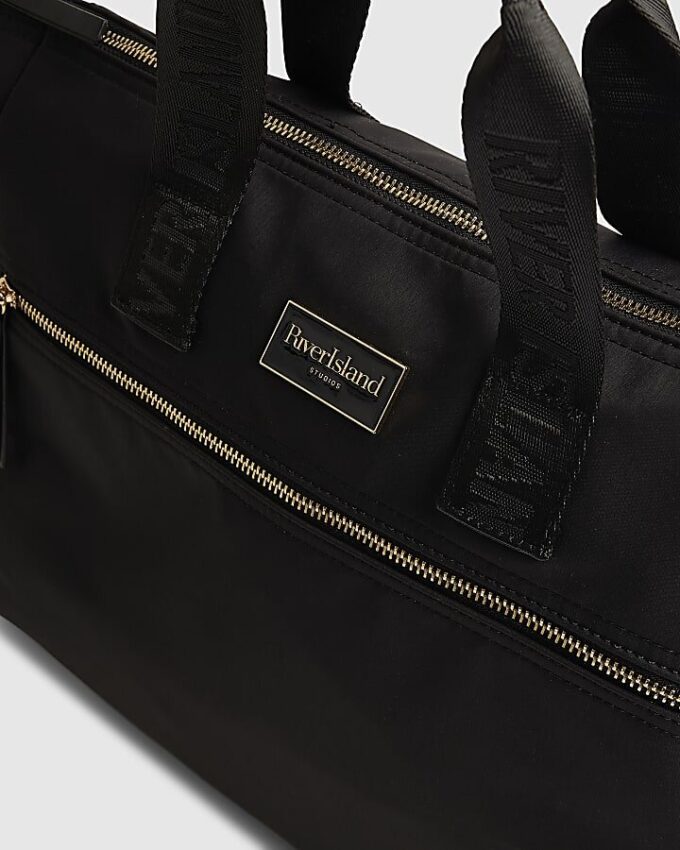 Black Large Webbing Strap Holdall Bag