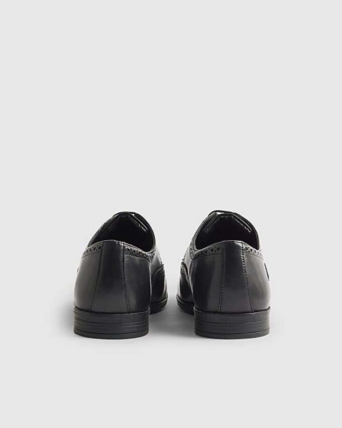 Black Leather Brogue Shoes
