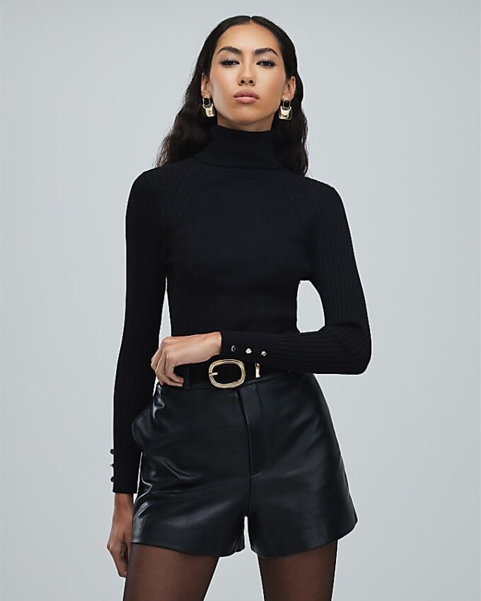 Black Leather Shorts