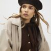 Black Leopard Print Beret