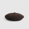Black Leopard Print Beret