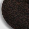 Black Leopard Print Beret
