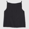 Black Linen Blend Tank Top