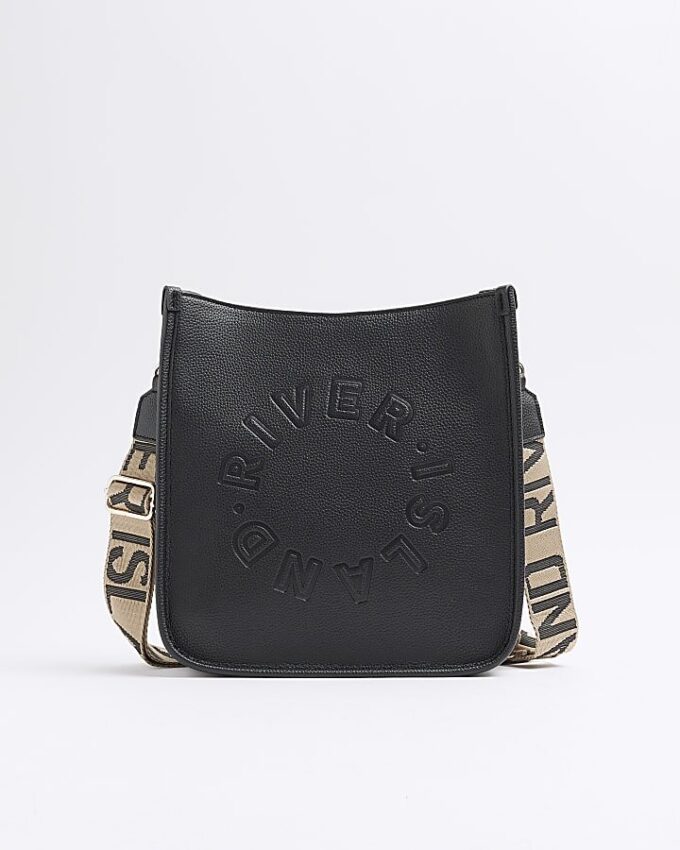 Black Logo Messenger Bag