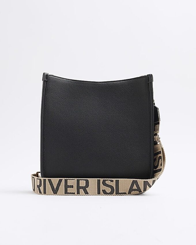 Black Logo Messenger Bag