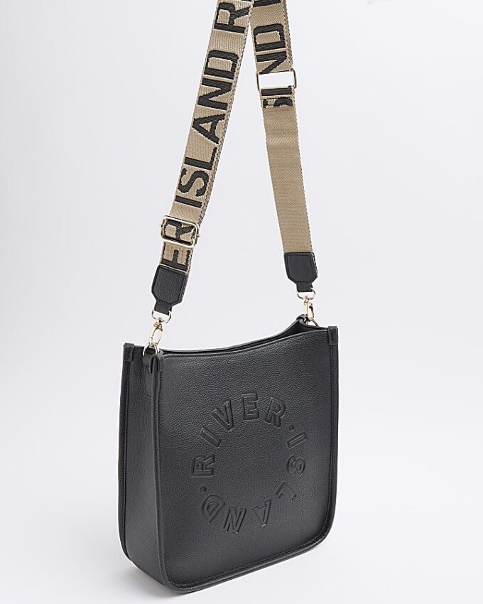 Black Logo Messenger Bag