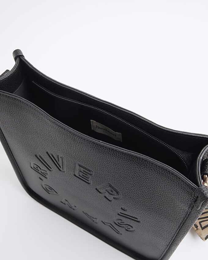 Black Logo Messenger Bag