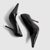 Black Long Chisel Toe Court Heels