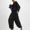 Black Long Sleeve Batwing Top