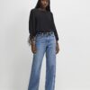 Black Long Sleeve Batwing Top