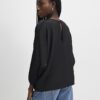 Black Long Sleeve Batwing Top