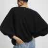 Black Long Sleeve Batwing Top