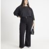 Black Long Sleeve Batwing Top