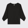 Black Long Sleeve Batwing Top