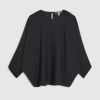 Black Long Sleeve Batwing Top