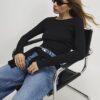 Black Long Sleeve Fitted Top