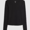 Black Long Sleeve Fitted Top