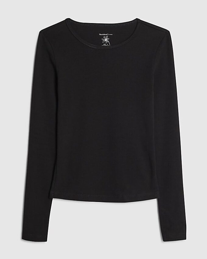 Black Long Sleeve Fitted Top