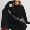 Black Long Sleeve Funnel Neck Top