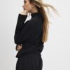 Black Long Sleeve Funnel Neck Top